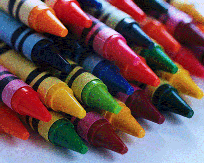 Crayons of various colors